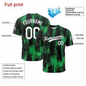 Camiseta de Béisbol Personalizada con Tu Logotipo, Nombre del Equipo, Número, Franjas Completas, Color Personalizado, Talla Grande, 100% Poliéster, ODM - Product Image 5