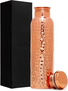 Bouteille en cuivre laqué sans doublure, sans revêtement, de qualité supérieure, tailles personnalisées, écologique, bouchon à vis, unisexe - Product Image 5