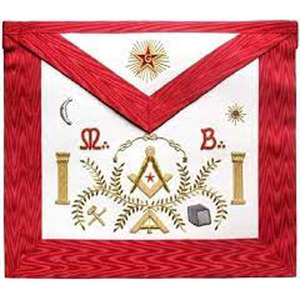 Delantal Master Mason Blue Lodge bordado a máquina rojo - Product Image 2