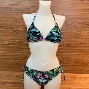 Conjunto de Bikini personalizado de cintura alta para mujer, trajes de baño con correas y decoraciones de diamantes de imitación y apliques, traje de baño personalizado - Product Image 1