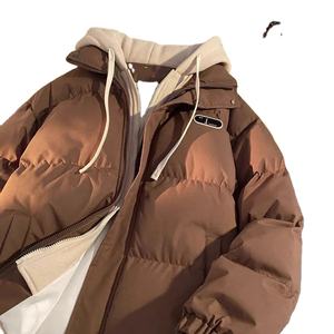 Veste matelassée en coton à capuche épaisse pour femme, deux pièces, automne-hiver, fermeture éclair, couleur contrastée, logo, streetwear unisexe - Product Image 2