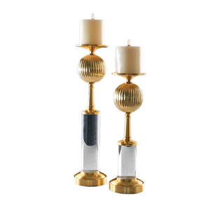 Ensemble de 3 bougeoirs en aluminium de design admirable, de différentes tailles et formes personnalisées. - Product Image 3