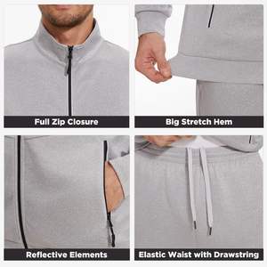 Conjunto de dos piezas para hombre liso a granel, estampado personalizado, deportivo, poliéster, algodón, Unisex, chándales para correr, de gran tamaño, ajustado, para hombre - Product Image 5