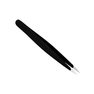 German Stainless Steel Anti Static Durable Smooth Tip Beauty <b>Eyelash</b> <b>Tweezers</b> Black Coated Beauty Salon <b>Eyelash</b> <b>Tweezers</b> - Product Image 3