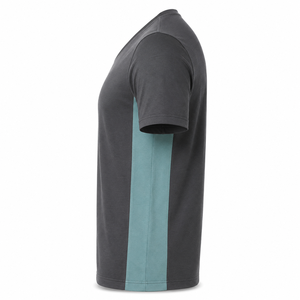 Wholesale Charcoal V Neck T Shirt with Mint Side Panels Custom Mens Cotton Short Sleeve Casual Wear - Product Image 6