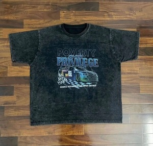 Qualité prix Unique rue meilleure vente été Stock décontracté lavé Streetwear surdimensionné lavage à l'acide 100% coton O cou t-shirt - Product Image 3