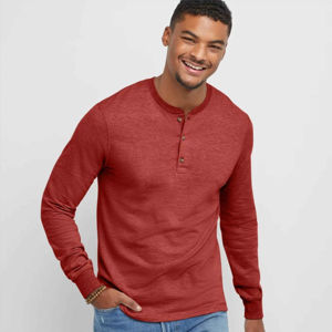 Camisetas de punto informales transpirables de corte regular con logotipo personalizado para hombre, camisetas de manga larga con cuello redondo y botones para hombre - Product Image 3