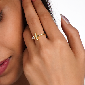Bague statement en platine faite à la main avec diamant taille Asscher et argent sterling 925 - Product Image 1