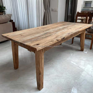 Handmade Eco-Friendly <b>Square</b> Modern Solid Wood Dining <b>Table</b> Metal Legs Assembled Hotel Bar Use <b>Kitchen</b> <b>Table</b> Dining Room - Product Image 3