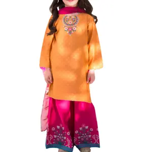 高品質ファッションパキスタニ/インドの伝統的な女性は夏の芝生/コットンドレスを身に着けています