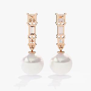 IGI certificado 10K/ 14K/18K oro blanco con corte princesa Lab Grown Diamond Stud pendientes para mujer - Product Image 3