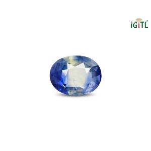 Zafiro bicolor de 4.94 quilates (Pitambari) facetado, topacio azul verdoso natural, corte ovalado, piedra preciosa suelta - Product Image 1