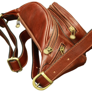 Riñonera de cuero genuino personalizada Unisex, bolsa de pecho impermeable con diseño cruzado, cierre de cremallera para un almacenamiento conveniente - Product Image 4