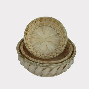 Juego de cestas de almacenamiento de bambú de fábrica de Vietnam de alta calidad, pared doble de 3 piezas para organización del hogar, artesanías - Product Image 2