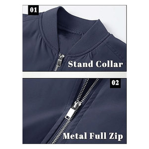 High Quality Custom Coated <b>Stand</b> Collar Bomber Jacket Unisex Winter Outdoor Windbreaker Plus Size OEM Wholesale Customized - Product Image 4