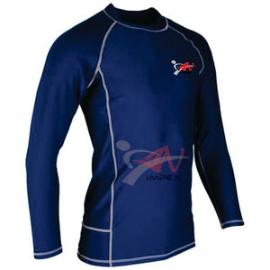 Logotipo personalizado de los hombres de manga larga Rush Guard Stretch Fitness de secado rápido de manga corta Ropa de baño Rash Guard - Product Image 2