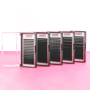 Volumen de Mega 1 segundo flor negro mate fácil fanning lash pestañas suave al por mayor visón faux extensiones de pestañas de etiqueta privada - Product Image 1