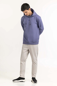 Sudadera con Capucha Morada Unisex, Corte Regular, Felpa de Algodón, Informal, con Bolsillo Tipo Canguro, para Otoño - Product Image 3