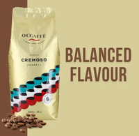 Café en grains Cremoso fabriqué en Italie, 50% Arabica 50% Robusta, sachet de 1 kg, café pour petit-déjeuner sucré