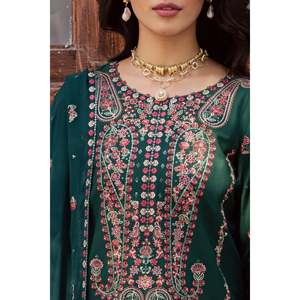 เสื้อชีฟองปักลาย BATIK-3PC พร้อมผ้าคลุมไหล่และกางเกงขายาว-BIC-4744 - Product Image 4