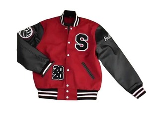 Blouson universitaire personnalisé pour homme en polyester à manches longues, à capuche et col montant, pour l'hiver, style universitaire, avec logo brodé Lettermen, style urbain - Product Image 1