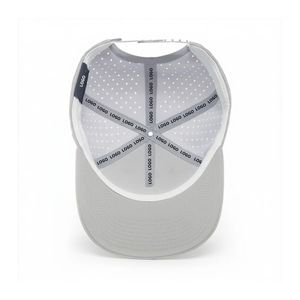 Casquette de golf imperméable à 5 panneaux, avec bande de couture personnalisée, patch en caoutchouc, perforée, réglable, à fermeture snapback, unisexe, vente en gros directe usine - Product Image 5