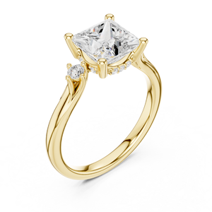 Joyas frescas Anillo de compromiso de diamantes de moissanita de oro sólido de 14 quilates para mujer Diseño vintage - Product Image 4