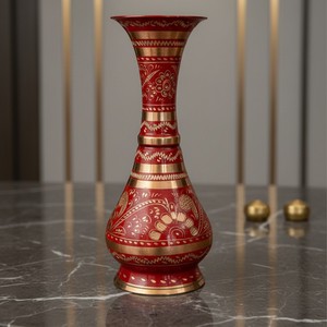 Handmade Bohemian Copper Erzincan Embroidered Vase Luxury Modern Aluminum <b>Tabletop</b> or Floor Home Decoration - Product Image 2