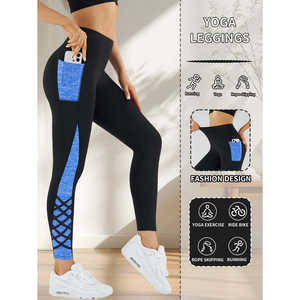 Pantalones de Yoga de Cintura Alta para Mujer, Leggings Deportivos No Transparentes con Bolsillo Lateral, Pantalones Elásticos para Gimnasio, Correr y Pilates, Color Sólido - Product Image 3