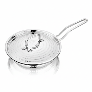 Sartén con mango de alambre y tapa de mango, pulido de espejo martillado, juego de sartenes de cocina al por mayor, acero inoxidable - Product Image 1