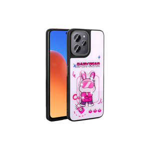 Funda de silicona brillante con figura icónica en relieve de JoieCreatif para Redmi 12 4G, funda blanca para teléfono móvil - Product Image 1