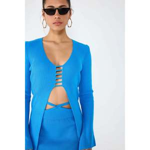 Ensemble deux pièces mi-longue décontracté à col en V, coupe classique, manches longues, 100 % acrylique - Product Image 2