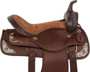 Selles en cuir durables de style western faites à la main, personnalisables pour le rodéo et la randonnée équestre, différentes tailles et modèles disponibles - Product Image 1
