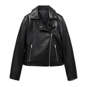 Chaqueta de Motociclista de Piel de Oveja Genuina Hecha a Medida de Primera Calidad para Mujer, 100% Resistente al Viento, con Estampado, Acabado Elegante para Invierno - Product Image 1