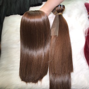 Mechones de cabello humano virgen de hueso marrón, cabello lacio con cutícula alineada, 100% sin procesar, 12A, vietnamita - Product Image 5