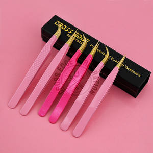 Pinza para Extensión de Pestañas con Punta de Fibra, Recta, con Punta de Diamante, de Acero Inoxidable, Herramienta para Pestañas, Superventas - Product Image 1