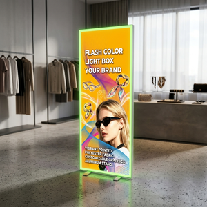 Cadre <span class=keywords><strong>en</strong></span> alliage d'aluminium <span class=keywords><strong>l</strong></span>éger, boîte à lumière LED, support d'affichage pour affiches, cadre à clipser, pour menu <span class=keywords><strong>de</strong></span> restaurant, tableau d'affichage - Product Image 1