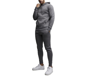 New Plus Size Men's Cotton Blend Sweatshirts with Customized Graphic Solid Pattern Jogging <b>Tracksuit</b> Hoodies for Winter - Product Image 1