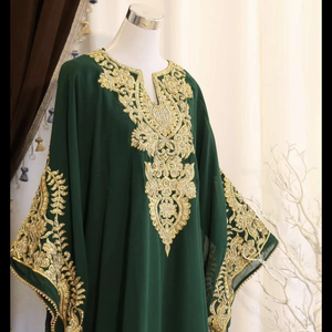 Kaftan islámico marroquí moderno para mujer Vestido de playa largo hasta el suelo con suministro ODM de manga larga transpirable - Product Image 1