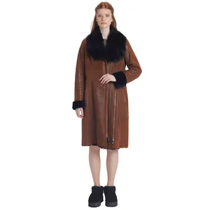 पर्यावरण-अनुकूल महिला जैकेट मोचा ओब्सीडियन फर लाइनेड लंबा कोट किफायती मूल्य पर उपलब्ध है