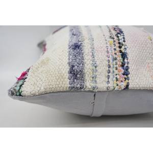 Almohada Kantha de retazos de lana multicolor, cojín decorativo de 16x24 pulgadas tejido con patrón Vintage - Product Image 4