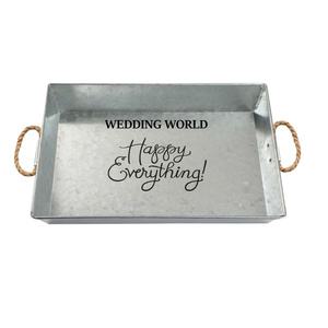 Galvanized <b>Serving</b> <b>Tray</b> Rectangle Shape <b>Black</b> Powder Coated Handmade Hot Selling Dinnerware Tabletop Wholesale <b>Serving</b> <b>Tray</b> - Product Image 5