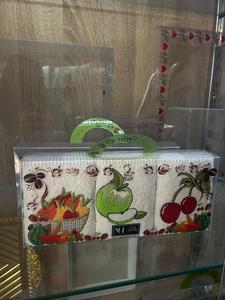 Clear <b>Plastic</b> Gift <b>Box</b> with Handle Custom Printed Packaging <b>Box</b> for Fruit Coffee Towel Set Retail <b>Display</b> - Product Image 1