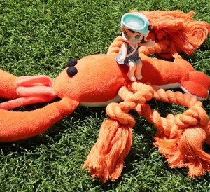 Juguete de cuerda de perro langosta, juguete masticable de cachorro hecho a mano, juguete interactivo de langosta chirriante, juguete de cachorro, regalo para perro, regalo de cumpleaños - Product Image 2