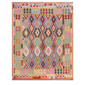 Alfombra Kilim de Maimana, Afganistán, 285 x 223 cm, Alfombras y Juegos de Alfombras Tradicionales Afganas - Product Image 1