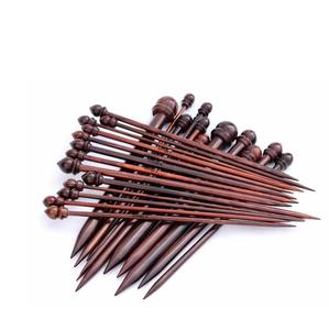 Aiguilles à tricoter à une pointe en palissandre Ensemble de 26 pièces (13 paires) Accessoires de crochet à tricoter de 12 pouces de long - Product Image 1