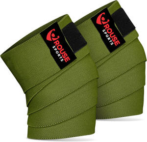 Custom Heavy Duty Elastic <b>Knee</b> <b>Wraps</b> for Powerlifting Flexible Compression <b>Knee</b> Support Bandage Brace for Gym Weightlifting - Product Image 1