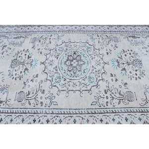 พรมตุรกีขนาด 5.4x9.3 ฟุต, พรมวินเทจขนาดใหญ่, พรมเปอร์เซียสีขาว - Product Image 5