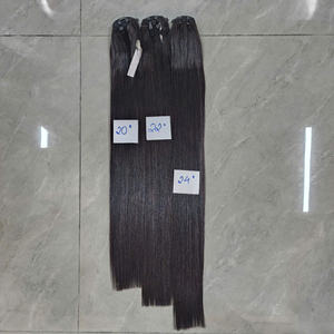 Paquetes de cabello Remy vietnamita virgen súper doble recto de hueso de color natural con cierre - Product Image 1