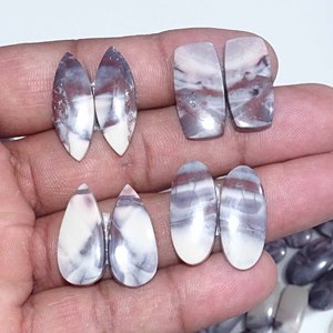 Paire de jaspe en porcelaine naturelle Fournisseur de pierres précieuses en vrac Inde Prix de gros Cabochon de haute qualité Fabrication de bijoux en pierres précieuses - Product Image 5